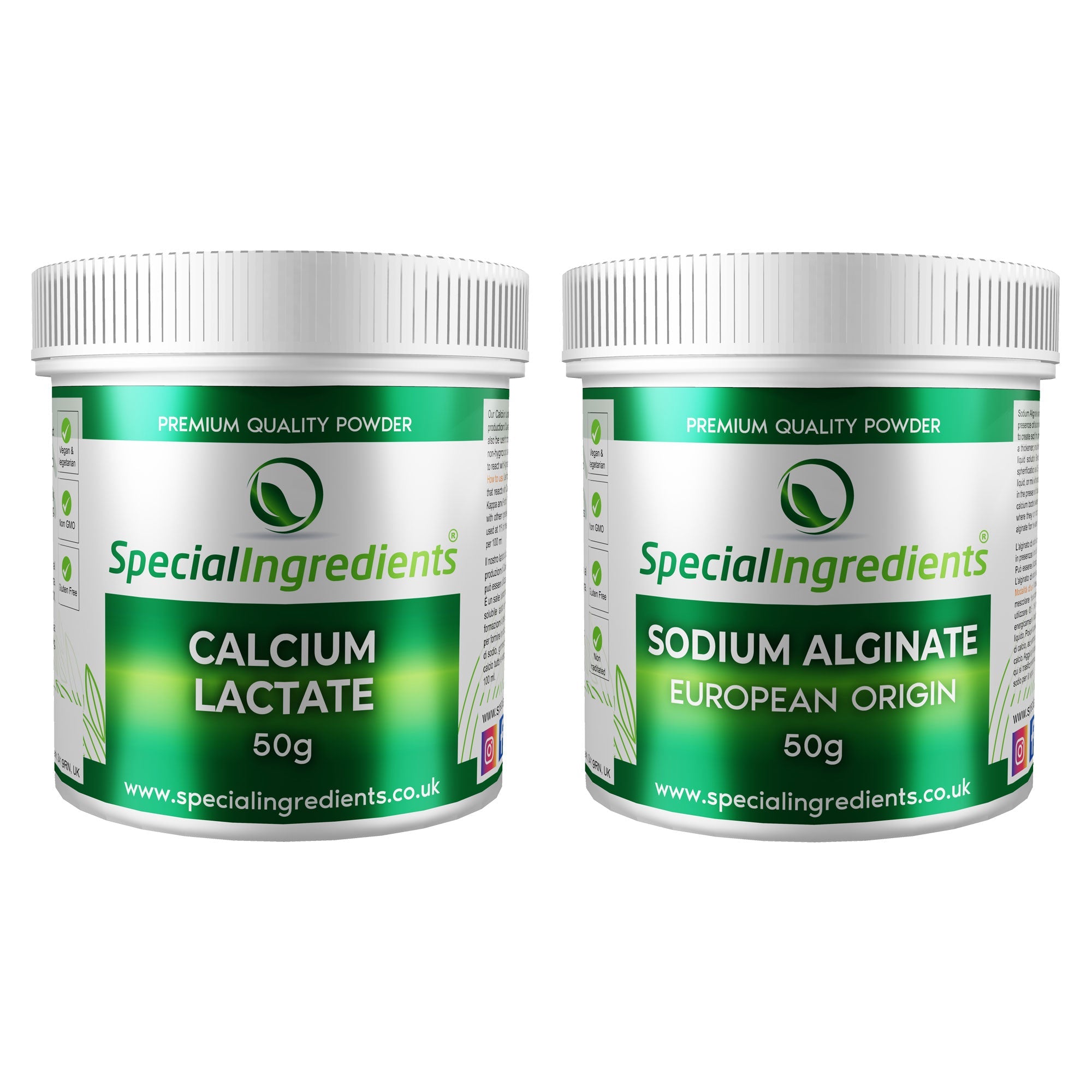 Calcium Lactaat & Sodium Alginaat (Natriumalginaat)